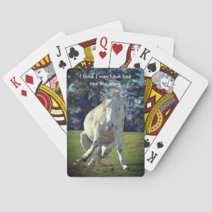 New Forest White Pony Funny Pose Playing Cards