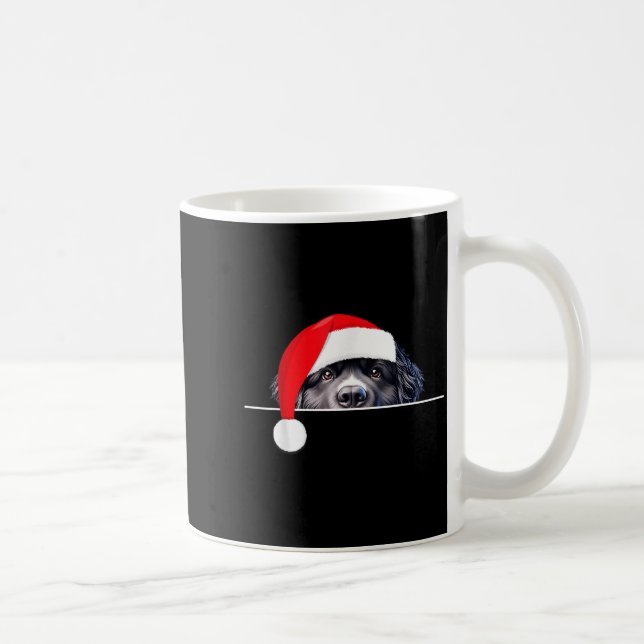 New Foundland Dog Lover Funny Santa Hat Christmas  Coffee Mug (Right)