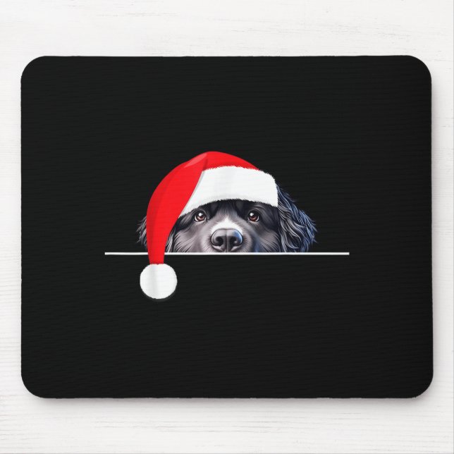 New Foundland Dog Lover Funny Santa Hat Christmas  Mouse Mat (Front)