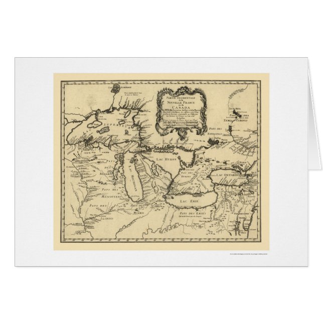 New France Canada Map 1755 (Front Horizontal)