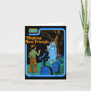 New Friends Ghost Sarcastic Retro Vintage Funny Ad Card