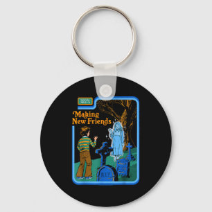 New Friends Ghost Sarcastic Retro Vintage Funny Ad Key Ring