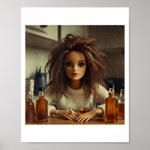 New funny distressed doll face meme poster