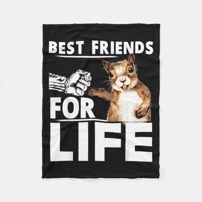 New Funny Squirrel Friend For Life - Men,women  Fleece Blanket (Front)
