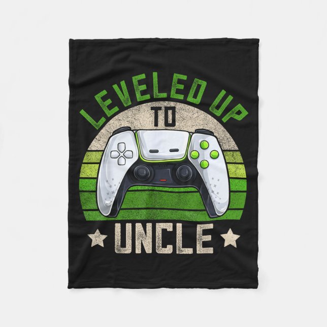 New Gamer Uncle Apparel, Funny Pregnancy Announcem Fleece Blanket (Front)
