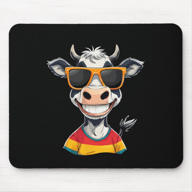 New Glarus Wi Usa Funny Cow Cartoon Design  Mouse Mat (Front)