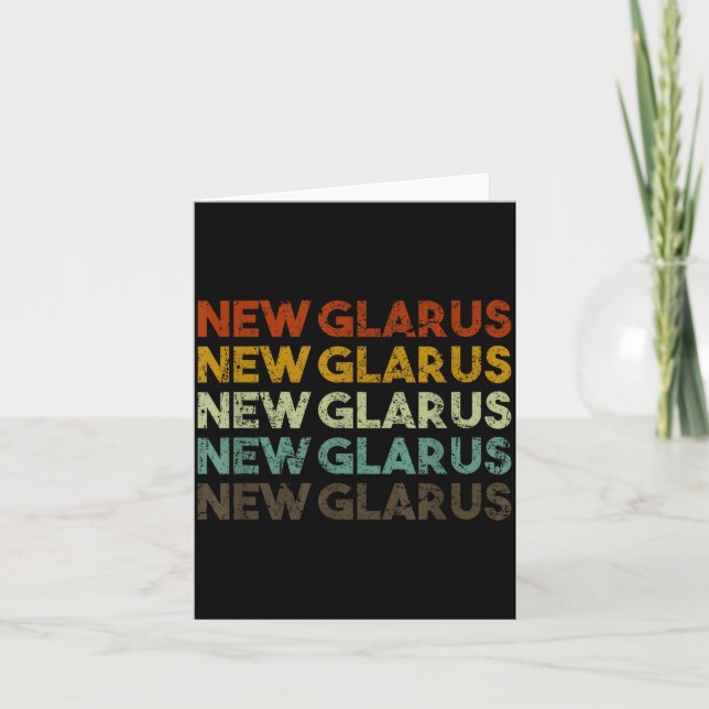 New Glarus Wisconsin Retro 80s Vintage Style  Card (Front)