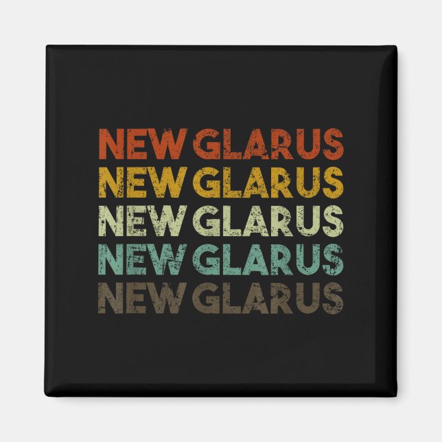 New Glarus Wisconsin Retro 80s Vintage Style  Magnet (Front)