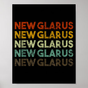 New Glarus Wisconsin Retro 80s Vintage Style  Poster