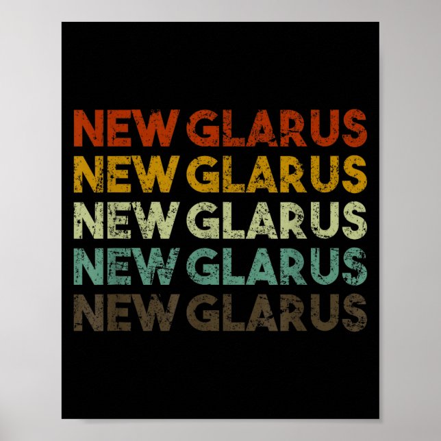 New Glarus Wisconsin Retro 80s Vintage Style  Poster (Front)