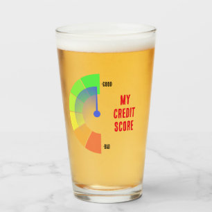NEW! Glass Cup My Credit Score- Size 16oz