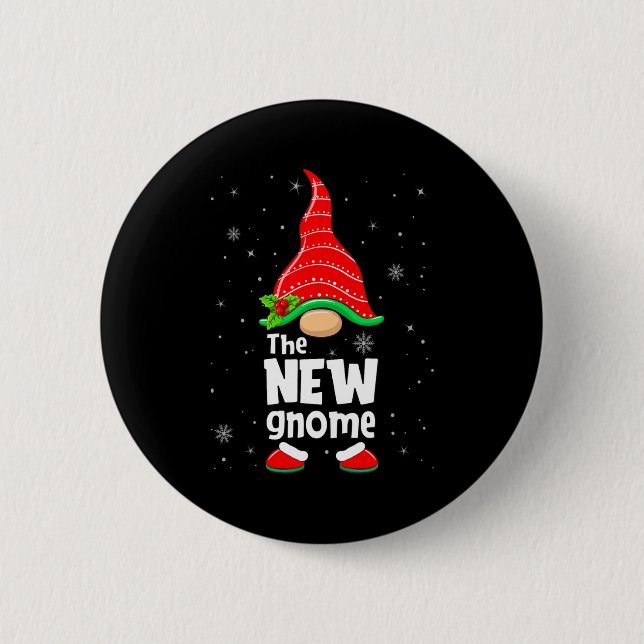 New Gnome Matching Family Group Christmas Party Pa 6 Cm Round Badge (Front)