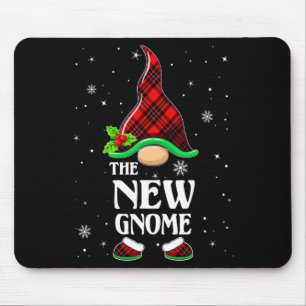 New Gnome Red Plaid Matching Family Christmas Paja Mouse Mat
