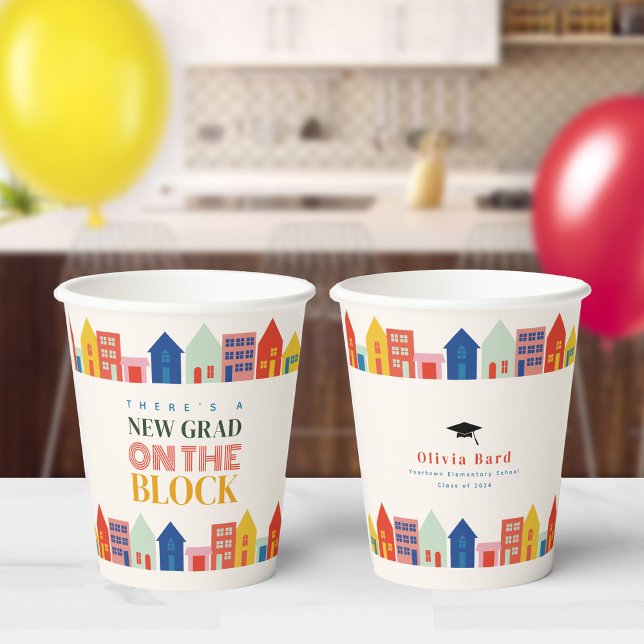 New Grad On The Block Graduation Party Paper Cups (Creator Uploaded)