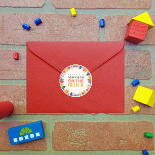 New Grad On The Block Kids Graduation Classic Round Sticker