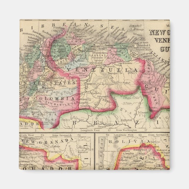 New Granada, Venezuela, Guiana Map by Mitchell Magnet (Front)