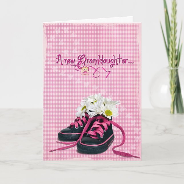 New Granddaughter Daisies in Sneakers Card (Front)