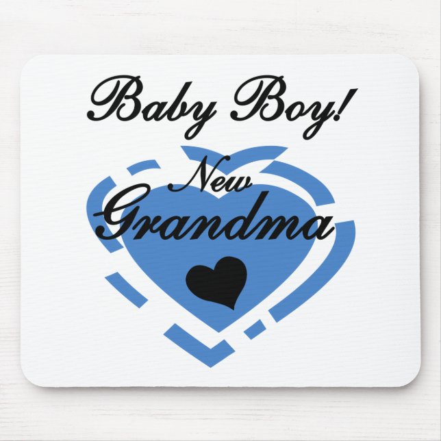 New Grandma Baby Boy Tshirts and Gifts Mouse Mat (Front)