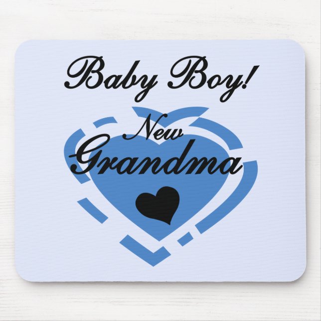 New Grandma Baby Boy Tshirts and Gifts Mouse Mat (Front)