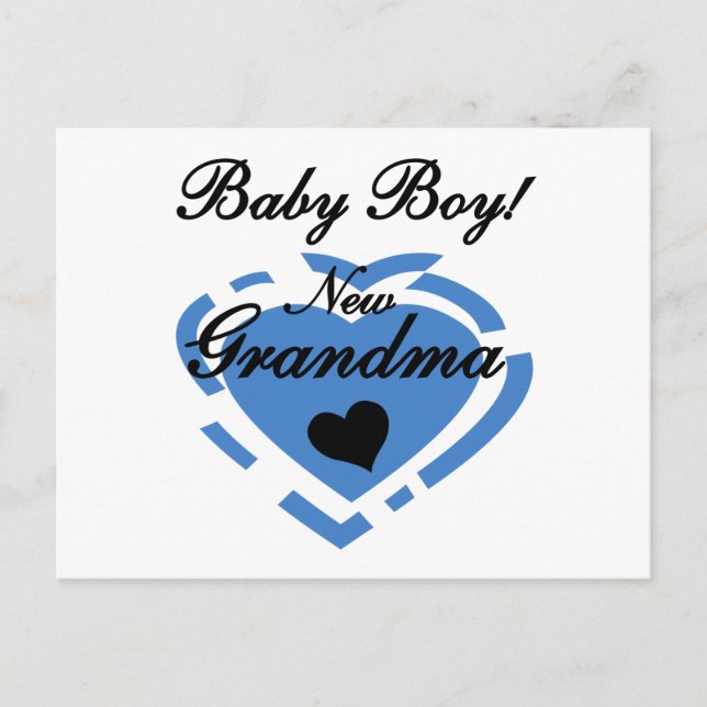 New Grandma Baby Boy Tshirts and Gifts Postcard (Front)