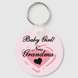 New Grandma Baby Girl Tshirts and Gifts Key Ring
