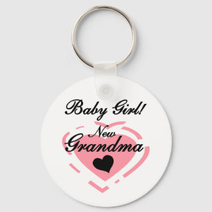 New Grandma Baby Girl Tshirts and Gifts Key Ring