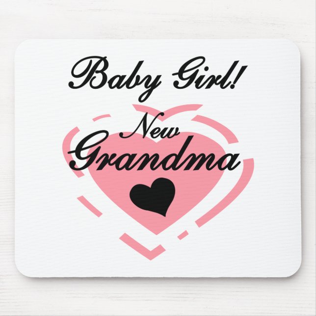 New Grandma Baby Girl Tshirts and Gifts Mouse Mat (Front)