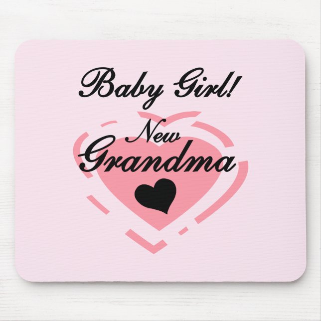 New Grandma Baby Girl Tshirts and Gifts Mouse Mat (Front)