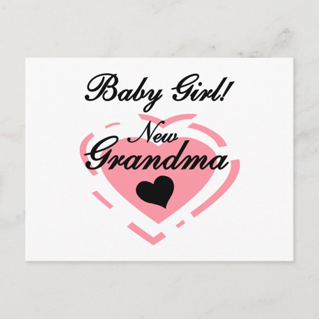 New Grandma Baby Girl Tshirts and Gifts Postcard (Front)