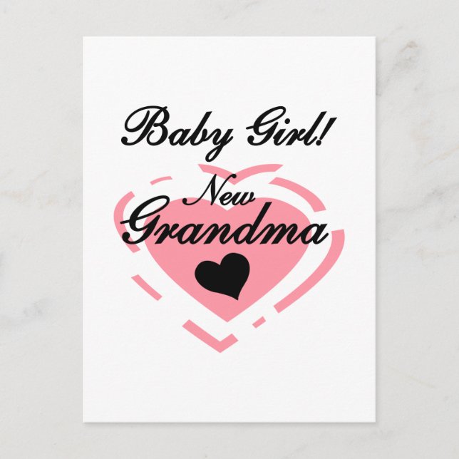 New Grandma Baby Girl Tshirts and Gifts Postcard (Front)
