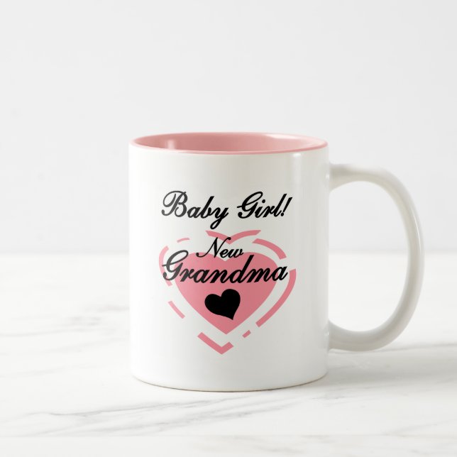 New Grandma Baby Girl Tshirts and Gifts Two-Tone Coffee Mug (Right)