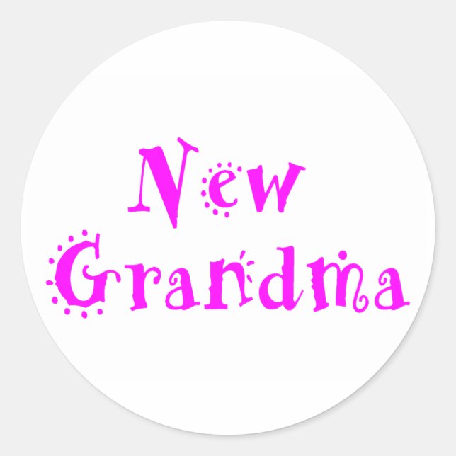 New Grandma Classic Round Sticker (Front)