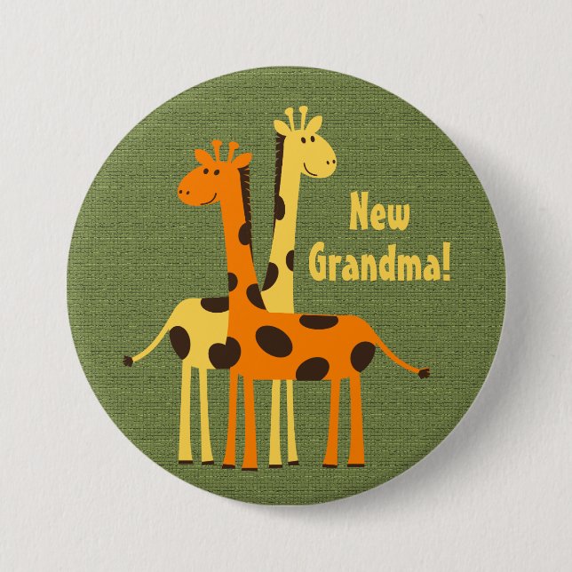 New Grandma Grandpa Aunt Uncle Cousin Giraffe Butt 7.5 Cm Round Badge (Front)
