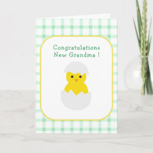 New Grandma Little Chick Gender Neutral Congrats Card