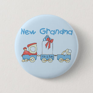 New Grandma of Boy-Train Tshirts and Gifts 6 Cm Round Badge