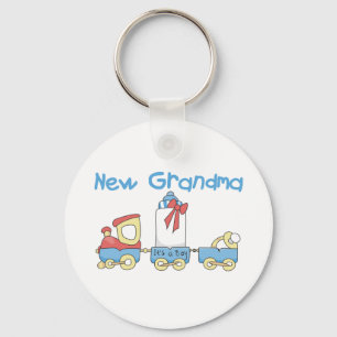 New Grandma of Boy-Train Tshirts and Gifts Key Ring