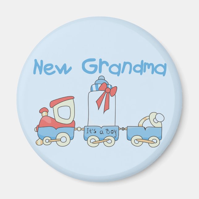 New Grandma of Boy-Train Tshirts and Gifts Magnet (Front)