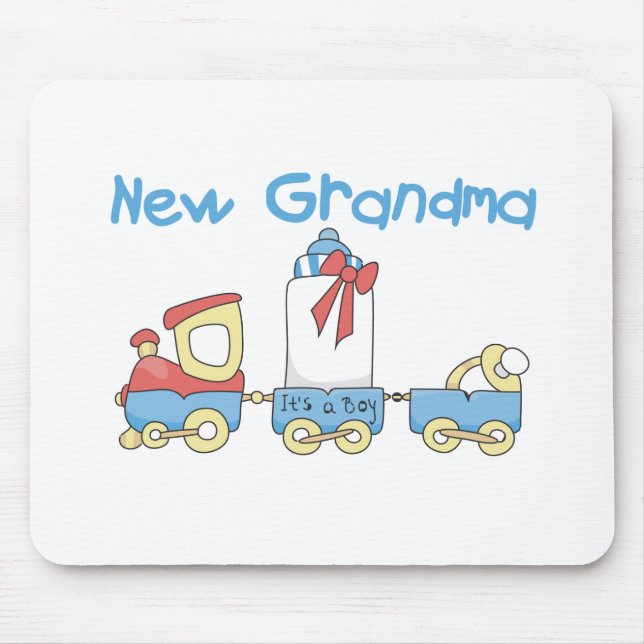 New Grandma of Boy-Train Tshirts and Gifts Mouse Mat (Front)