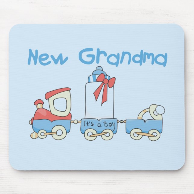New Grandma of Boy-Train Tshirts and Gifts Mouse Mat (Front)