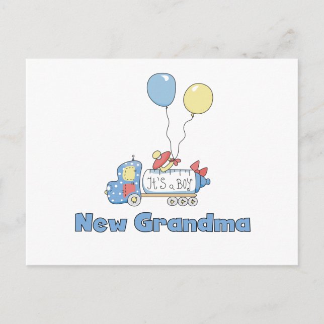 New Grandma of Boy Truck Tshirts and Gifts Postcard (Front)