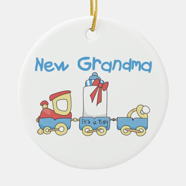 New Grandma-Train Gifts Ceramic Tree Decoration (Front)