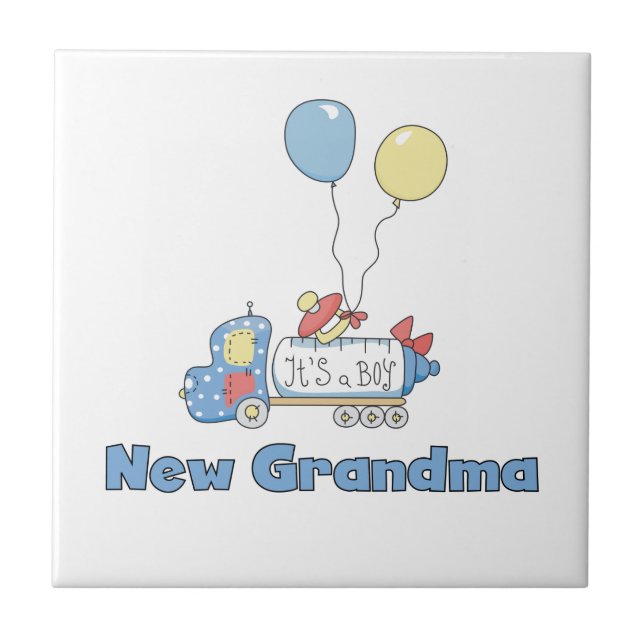 New Grandma Truck It's a Boy Gifts Tile (Front)
