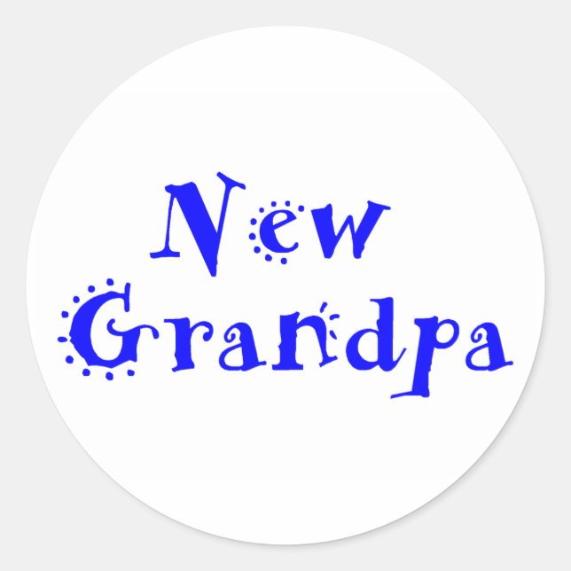 New Grandpa Classic Round Sticker (Front)