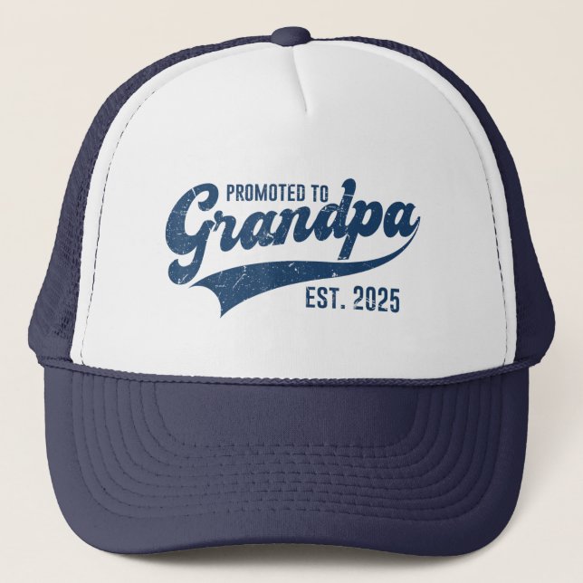 New Grandpa Gifts for Men, Funny Grandpa Est 2025  Trucker Hat (Front)
