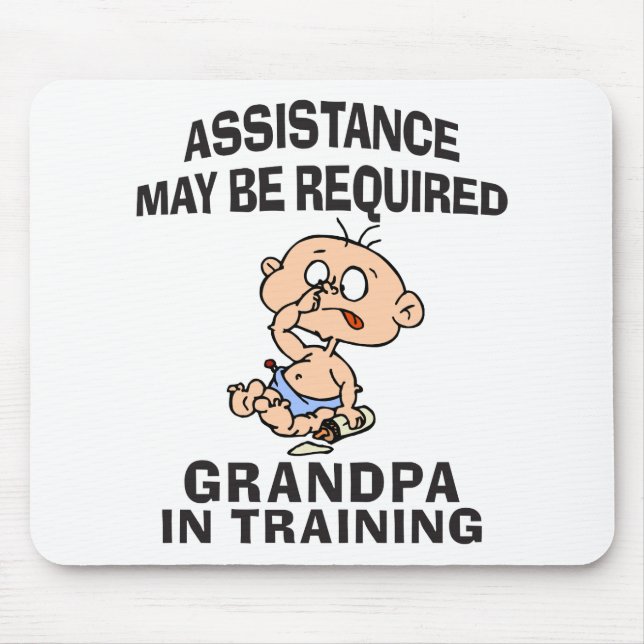 New Grandpa In Training Mouse Mat (Front)