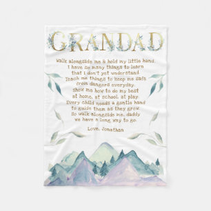 New Grandpa Poem from Grandchild Fleece Blanket