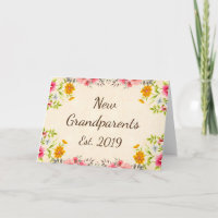 New Grandparents Est. 2019 Vintage Floral Art