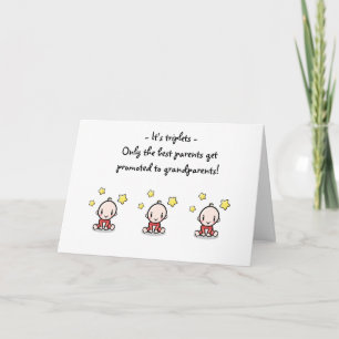 New Grandparents Of Triplets, Congratulations Card