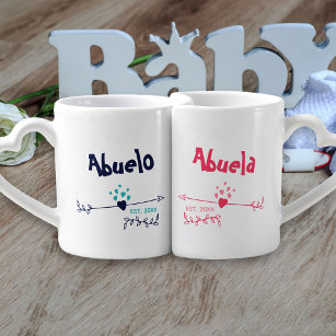 New Grandparents Personalised Abuela Abuelo Coffee Mug Set