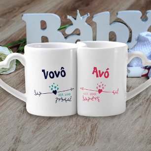 New Grandparents Personalised Avó Vovô Coffee Mug Set